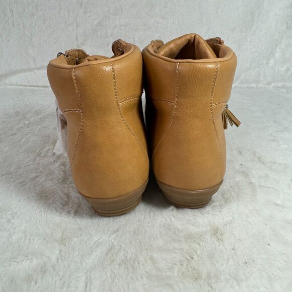 Comfort View Glendaly Tan High-Top Sneakers With Side Zipper & Lace-Up Closure - Picture 5 of 9